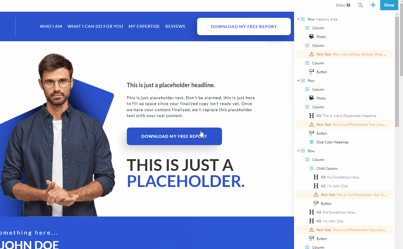 drag and drop outline view